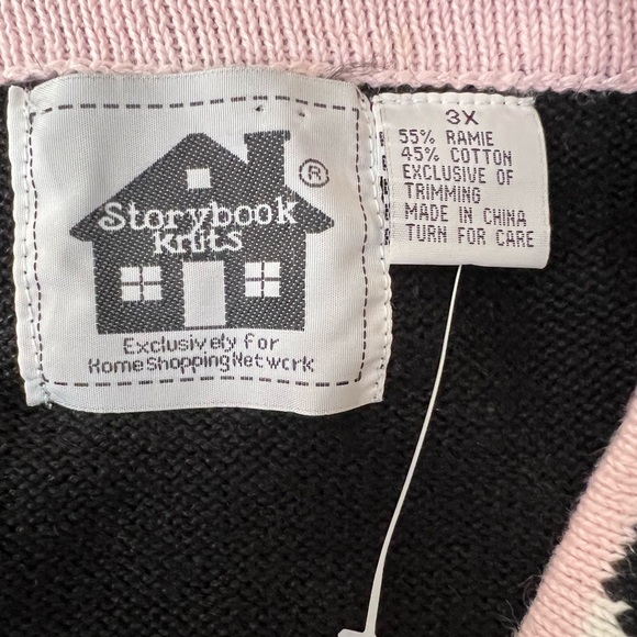 NWOT Storybook Knits black pink sequin beaded lily flower cardigan sweater 3X - Picture 14 of 14